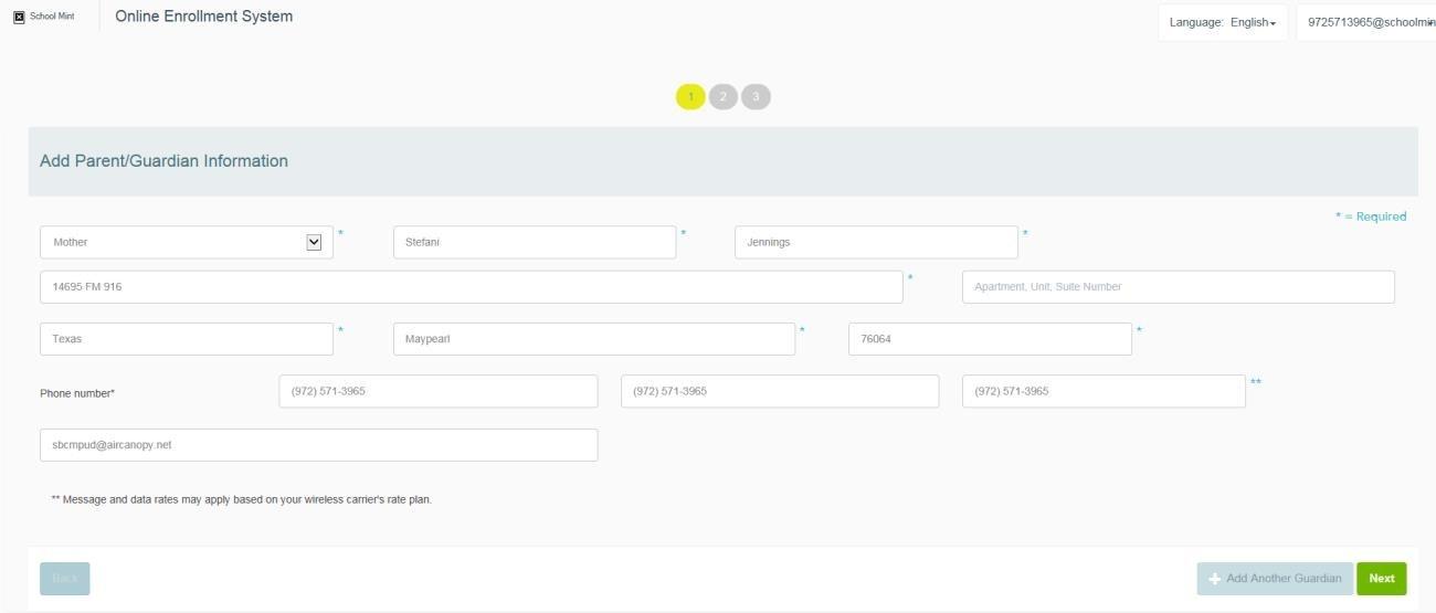 add guardian information