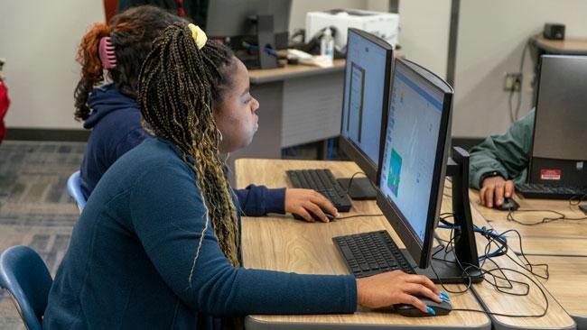 Life High School Students Computer Science Class