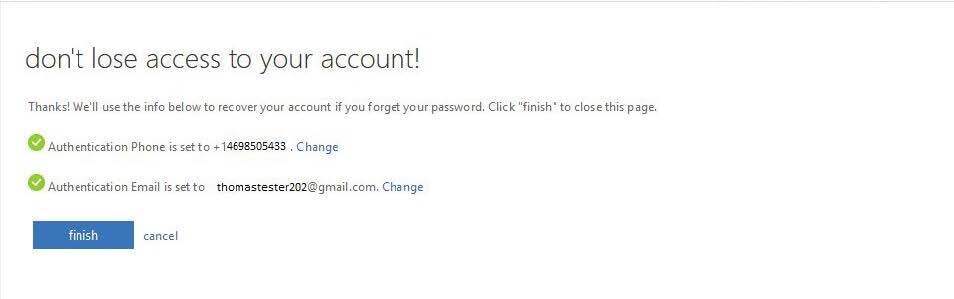 account recovery confirmed